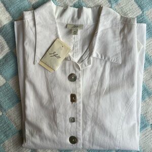 J. Jill Classic White Collared Shirt
